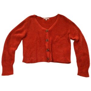 Love Tree Burnt Orange Cardigan | Size Medium | Cropped Cozy Sweater